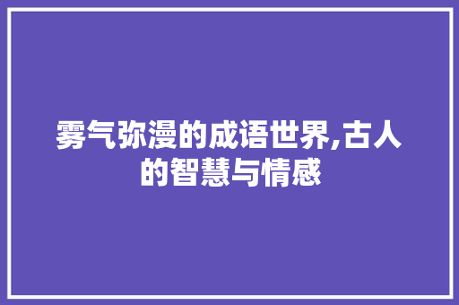 雾气弥漫的成语世界,古人的智慧与情感
