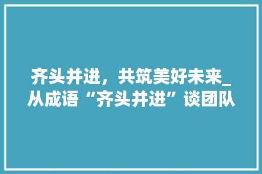 齐头并进，共筑美好未来_从成语“齐头并进”谈团队合作与共赢