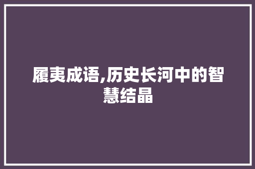 履夷成语,历史长河中的智慧结晶