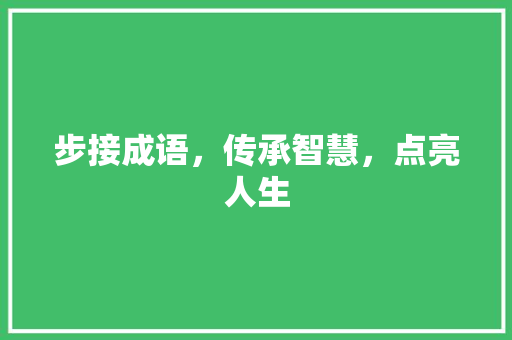 步接成语，传承智慧，点亮人生