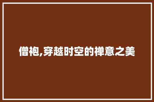 僧袍,穿越时空的禅意之美