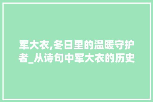 军大衣,冬日里的温暖守护者_从诗句中军大衣的历史与文化 工作总结
