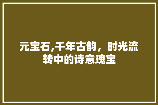 元宝石,千年古韵，时光流转中的诗意瑰宝