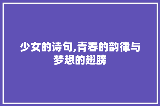 少女的诗句,青春的韵律与梦想的翅膀