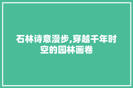 石林诗意漫步,穿越千年时空的园林画卷