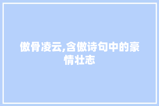 傲骨凌云,含傲诗句中的豪情壮志