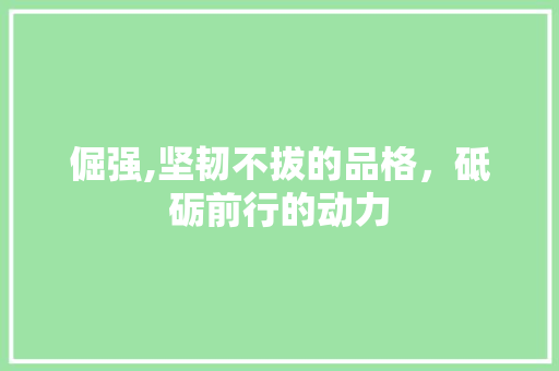 倔强,坚韧不拔的品格，砥砺前行的动力