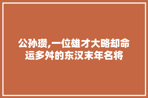 公孙瓒,一位雄才大略却命运多舛的东汉末年名将 诗词应用