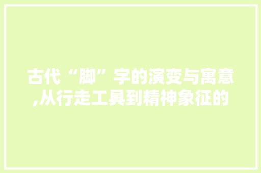 古代“脚”字的演变与寓意,从行走工具到精神象征的跨越