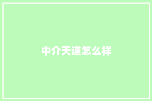 中介天道怎么样