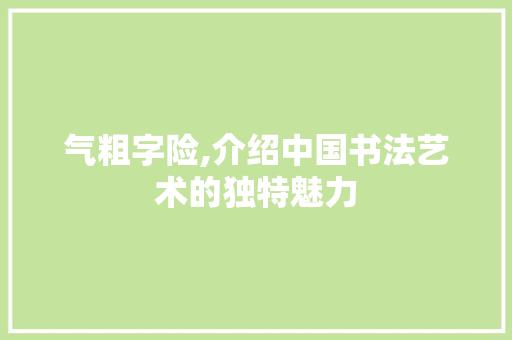 气粗字险,介绍中国书法艺术的独特魅力