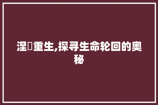 涅槃重生,探寻生命轮回的奥秘 诗词体裁