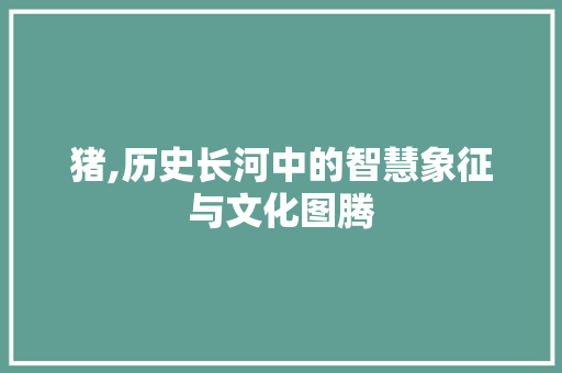 猪,历史长河中的智慧象征与文化图腾
