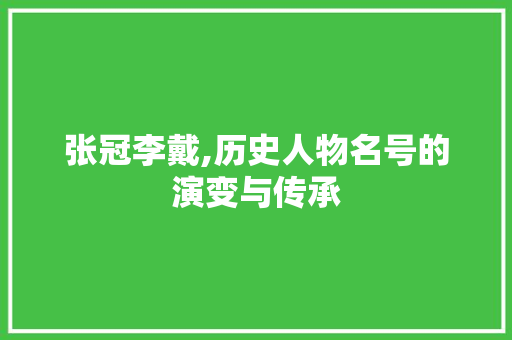 张冠李戴,历史人物名号的演变与传承