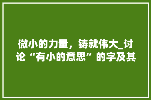 微小的力量，铸就伟大_讨论“有小的意思”的字及其内涵