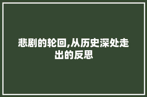 悲剧的轮回,从历史深处走出的反思