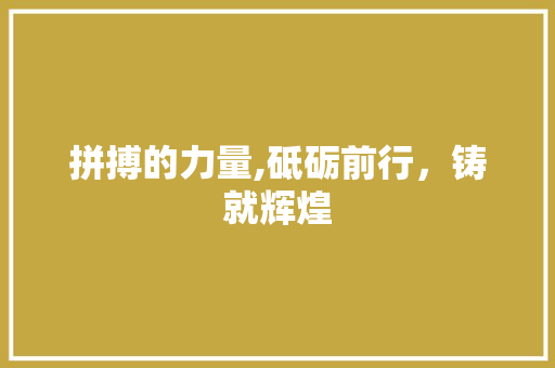 拼搏的力量,砥砺前行，铸就辉煌