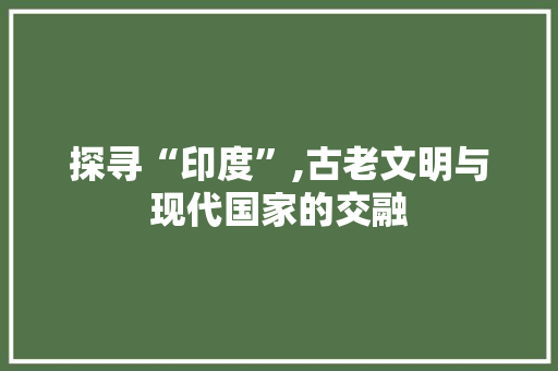 探寻“印度”,古老文明与现代国家的交融