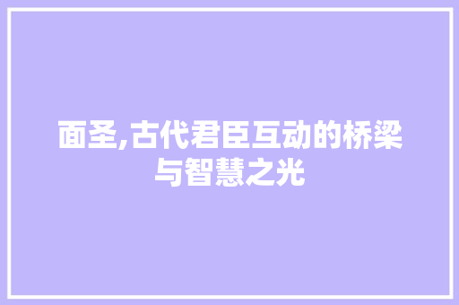 面圣,古代君臣互动的桥梁与智慧之光