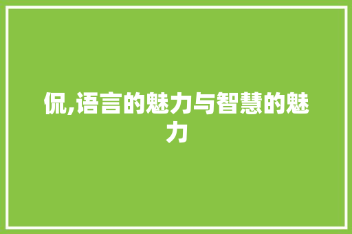 侃,语言的魅力与智慧的魅力