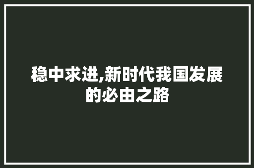 稳中求进,新时代我国发展的必由之路 职场写作