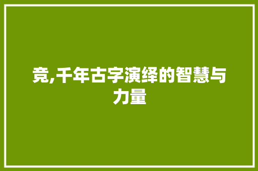 竞,千年古字演绎的智慧与力量
