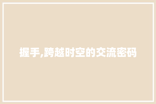 握手,跨越时空的交流密码