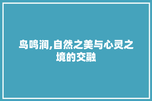 鸟鸣涧,自然之美与心灵之境的交融