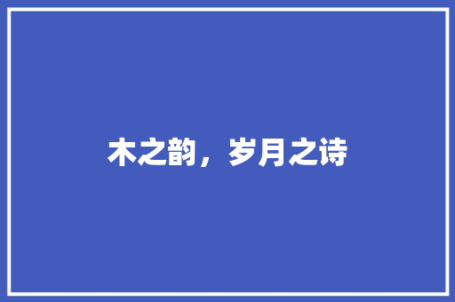 木之韵，岁月之诗
