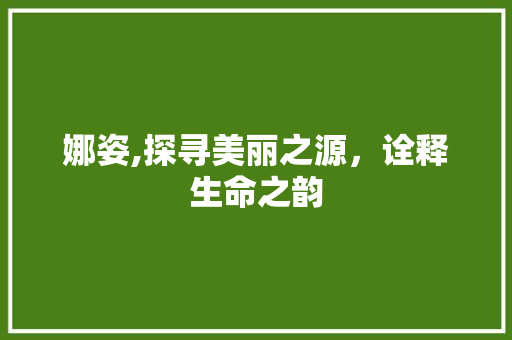 娜姿,探寻美丽之源，诠释生命之韵