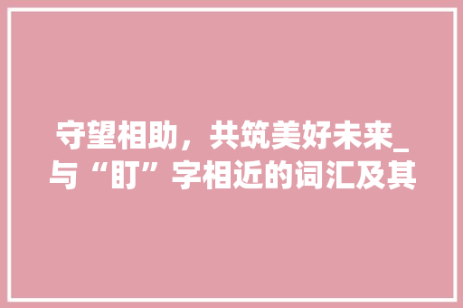 守望相助，共筑美好未来_与“盯”字相近的词汇及其内涵解读