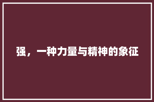 强，一种力量与精神的象征