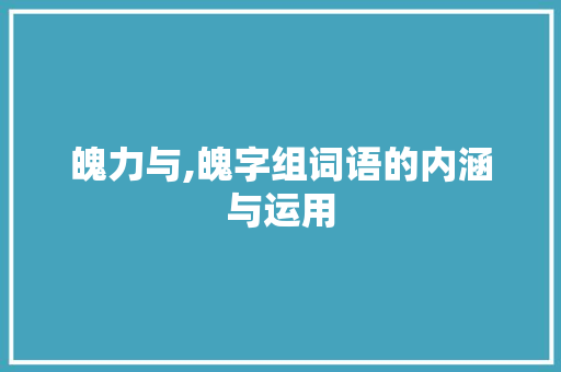 魄力与,魄字组词语的内涵与运用