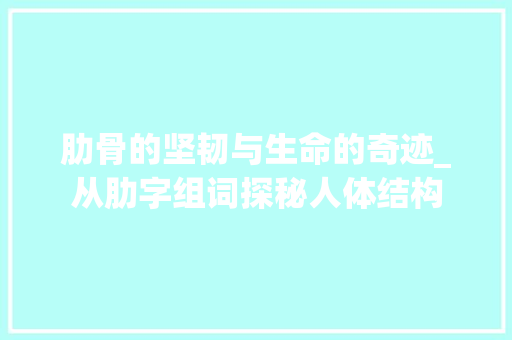 肋骨的坚韧与生命的奇迹_从肋字组词探秘人体结构