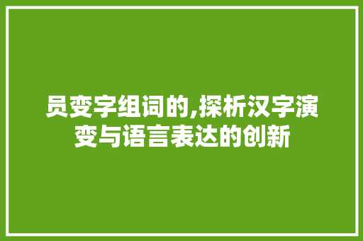 员变字组词的,探析汉字演变与语言表达的创新