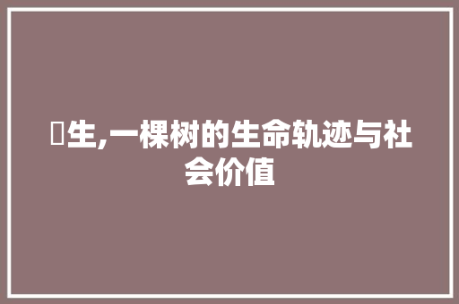 枊生,一棵树的生命轨迹与社会价值 会议纪要
