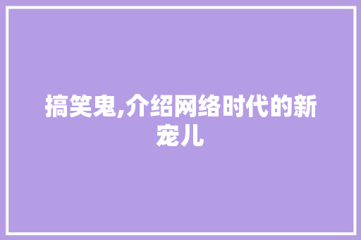 搞笑鬼,介绍网络时代的新宠儿