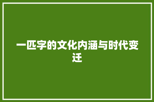 一匹字的文化内涵与时代变迁 社交媒体