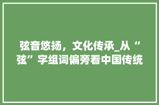 弦音悠扬，文化传承_从“弦”字组词偏旁看中国传统音乐文化