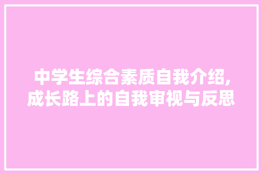 中学生综合素质自我介绍,成长路上的自我审视与反思