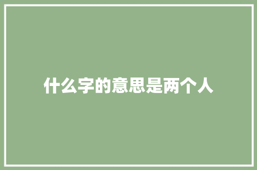什么字的意思是两个人 会议纪要