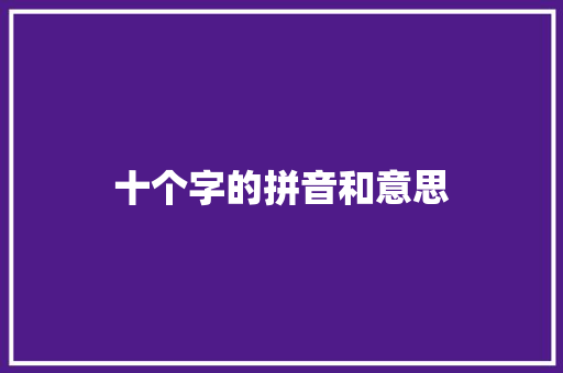 十个字的拼音和意思