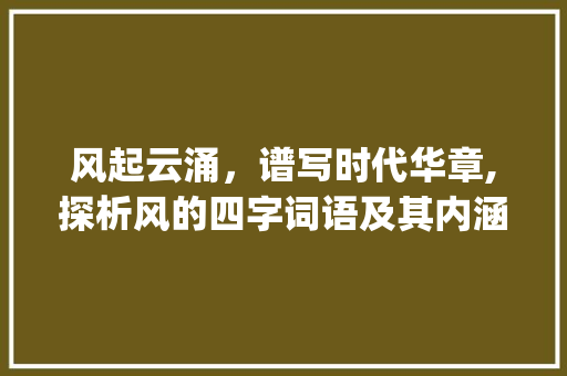 风起云涌，谱写时代华章,探析风的四字词语及其内涵_意思是风的四字词语