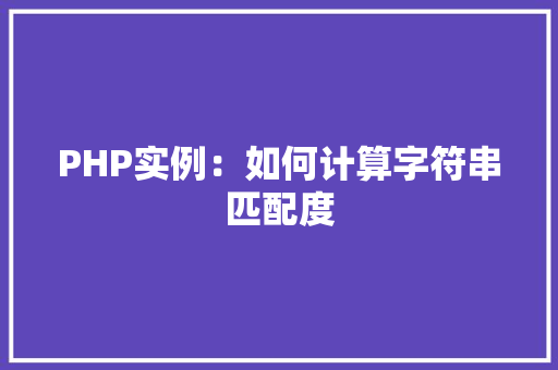 PHP实例：如何计算字符串匹配度