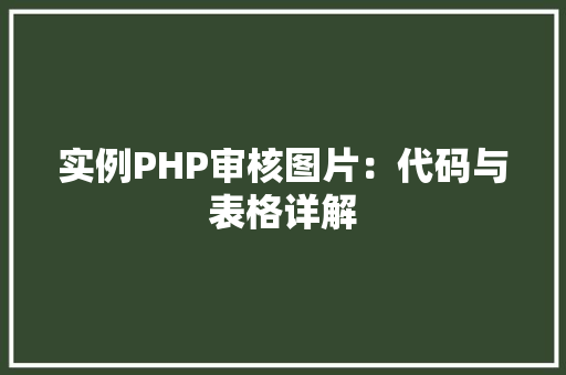 实例PHP审核图片：代码与表格详解