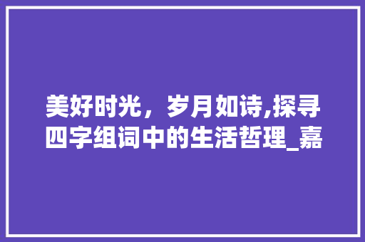 美好时光，岁月如诗,探寻四字组词中的生活哲理_嘉的四字组词美好的意思