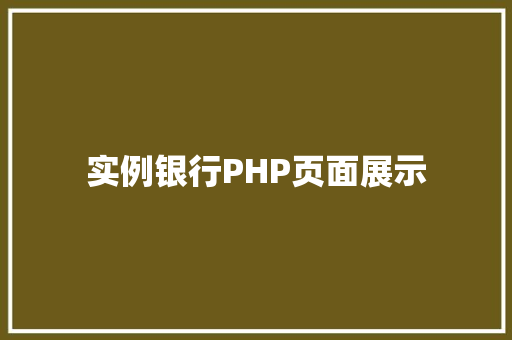 实例银行PHP页面展示
