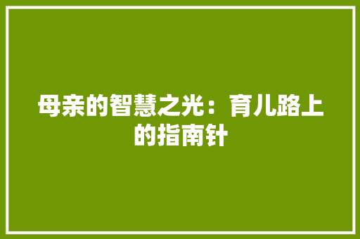 母亲的智慧之光：育儿路上的指南针 应用文